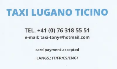 Taxi Lugano Ticino