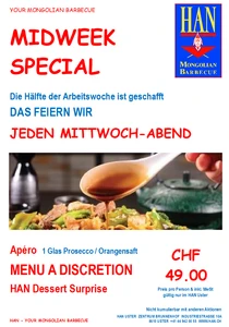 Ab Februar jeden Mittwoch-Abend: MIDWEEK-SPECIAL