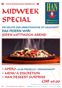 ab Februar jeden Mittwoch-Abend: MIDWEEK-SPECIAL