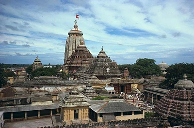Tempel-Anlage in Jagannatha Puri, Orissa, Indien.