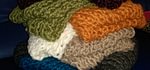 Écharpe, bonnet en laine tricoté main