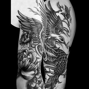 Phoenix - Tatouage par Cedric Cassimo chez Mosaics Tattoo - lausanne - vaud - suisse