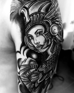 Athena - Tatouage par Cedric Cassimo chez Mosaics Tattoo - lausanne - vaud - suisse