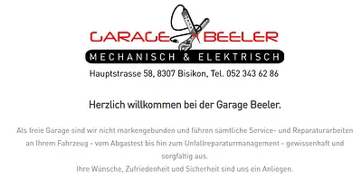 Garage Beeler, mechanisch & elektrisch, Effretikon ZH
