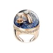 DREAMBOULE: Whale and boat ( sapphires, champagne diamonds, rose gold 18 kt)