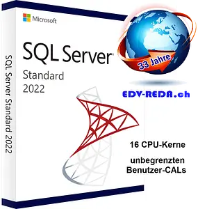 Microsoft SQL Server 2022 Standard 16 CPU unbegrenzten Benutzer-CALs CHF 2'795.00