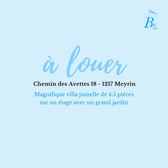 Chemin des Avettes 18 - 1217 Meyrin