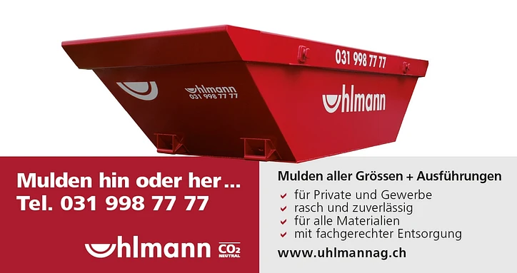 Uhlmann AG, Muldenservice - 031 998 77 77