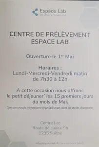 Ouverture centre de prélèvements Espace Lab  à Mies