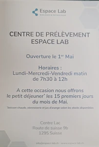 Ouverture centre de prélèvements Espace Lab  à Mies