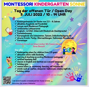 Tag der offenen Tür 2022 im Montessori Kindergarten Sonne