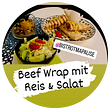 Unsere Sommerspecials - Beef Wrap mit Reis & Salat
