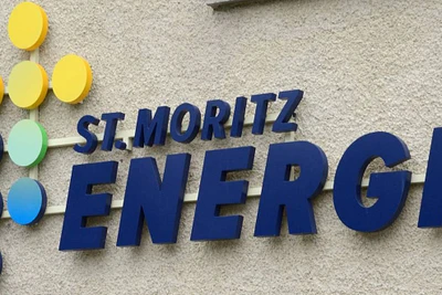St. Moritz Energie, Logo auf Kraftwerkfassade