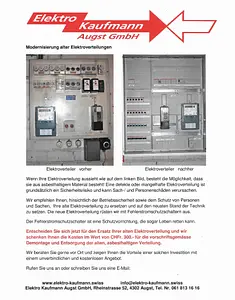 Modernisierung alter Elektroverteilungen - Elektro Kaufmann - Augst