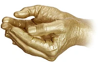Goldige Hände / Karin Mangold-Logo