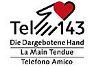 Logo Die Dargebotene Hand, La Main Tenue, Telefono amico
