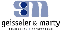 Logo Geisseler & Marty, Buch- und Offsetdruck