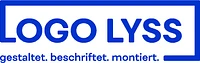 Logo Lyss GmbH gestaltet. beschriftet. montiert. logo