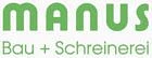 Logo Manus Genossenschaft, Bau + Schreinerei