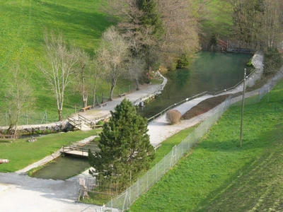 Au-dessus de l'étang de pêche