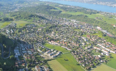 Blick vom Albis über Langnau am Albis