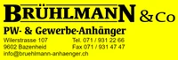 Brühlmann + Co., PW- & Gewerbeanhänger-Logo